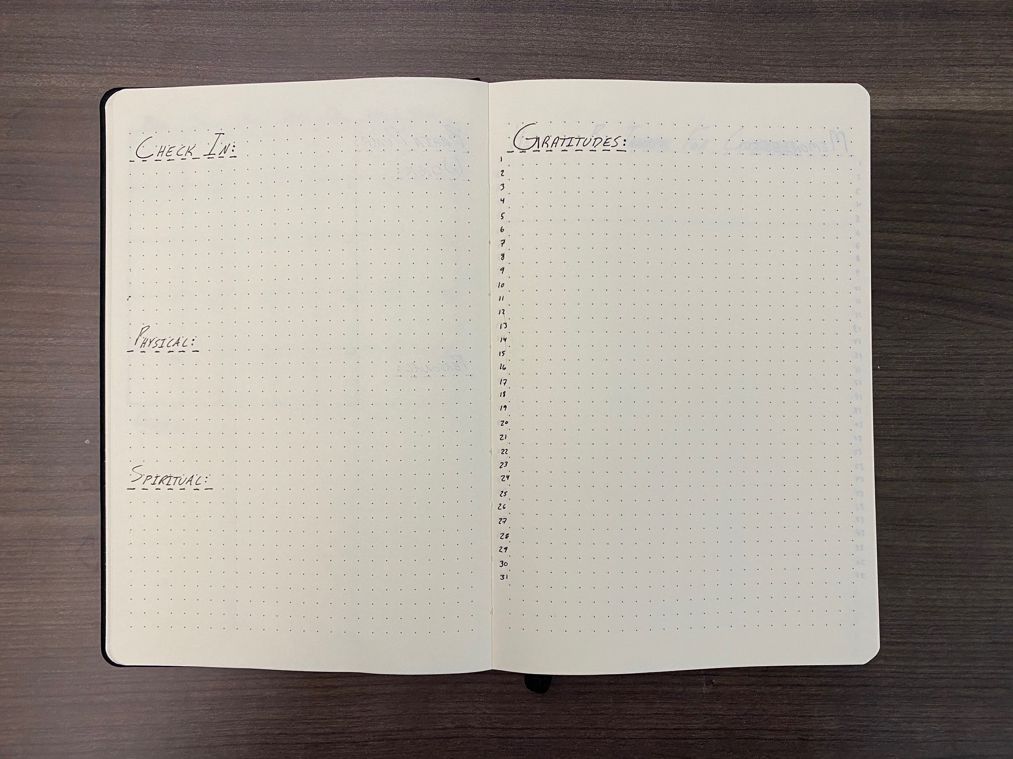 Monthly Check-In and Monthly Gratitudes