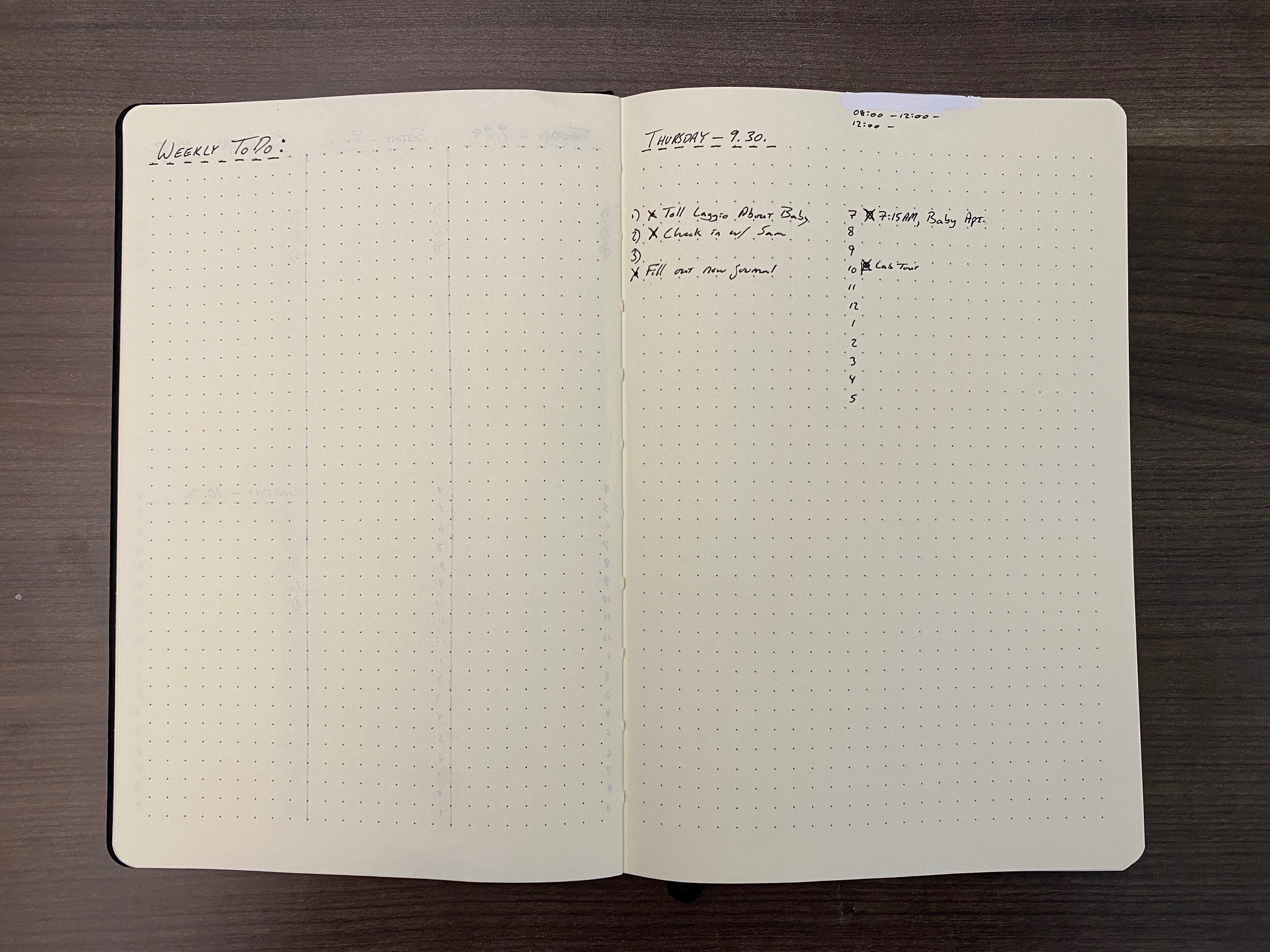 Weekly To-Do and Day at a glance